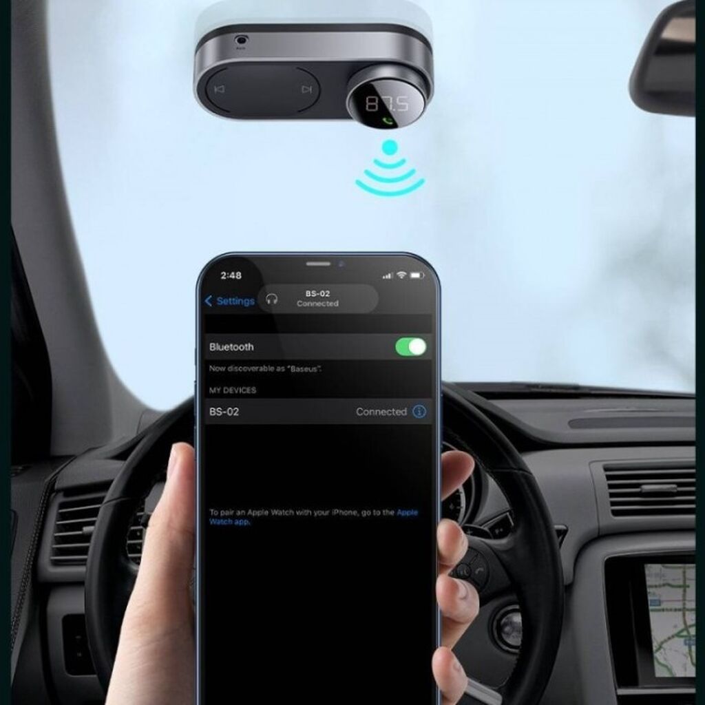 Baseus Solar FM Modulator Car Wireless MP3 Player Bluetooth 5.0 USB TF — Digər, Bakı (2)