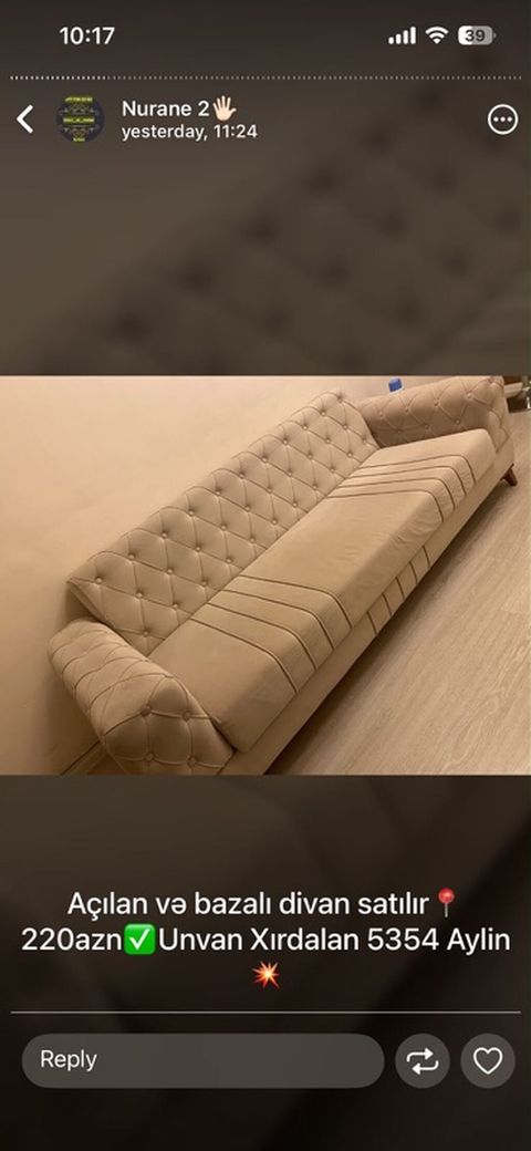 Açılan və bazalı divan - Rəng: bej - Mexanizm: açılır (yataq — Xırdalan