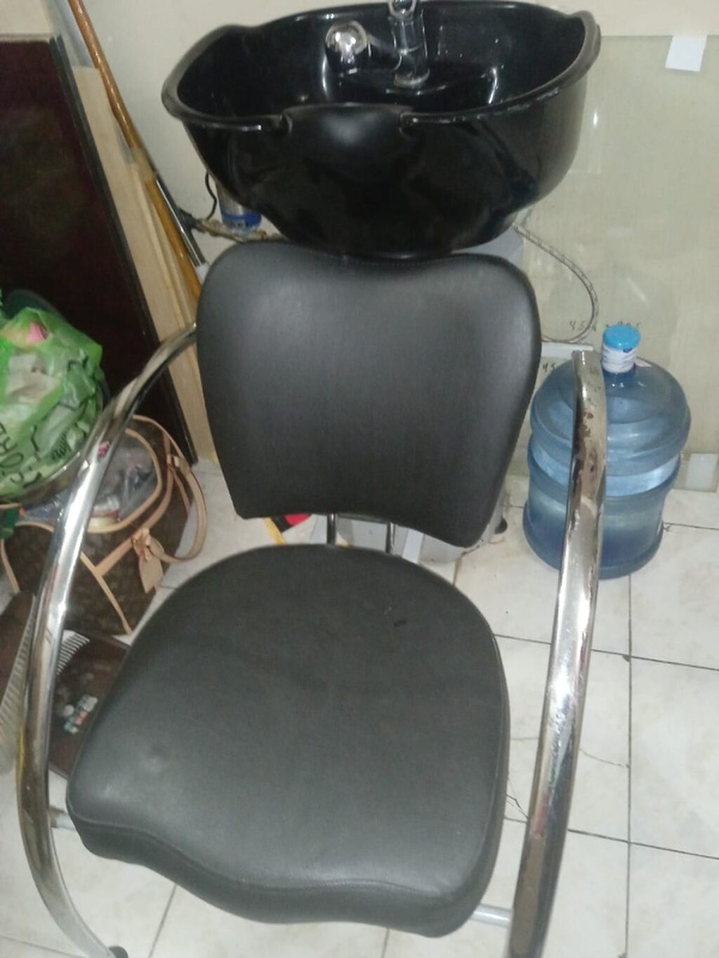 Salon üçün saç yuma dəsti - Qara rəngli, dərin kasa tipli yuma — Salon mebeli, Bakı