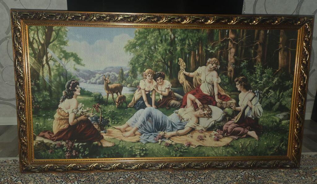 1.30- 70.sm Ketan üzerinde el işləməsi.Cox baha alinib. Satilir 90 — Şəkillər, plakatlular və çərçivələr, Qobu (2)