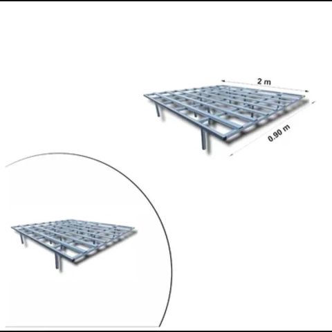 Paslanmaz Polad Çarpayı Karkası EFM-0189 – Boz (200x90x25 sm) Məhsul — Bakı