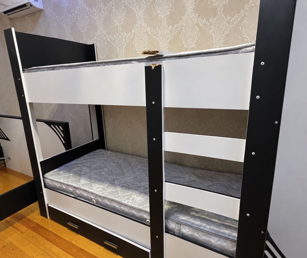 Oğlan və qız üçün, Yeni, Çarpayı, Matras ilə, Siyirməli, Taxta — Yataqlar, Bakı (2)