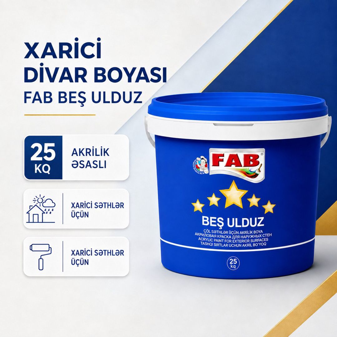 FAB Beş Ulduz xarici divar boyası 25 kq — Təmir və inşaat, Bakı