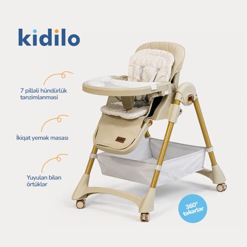 Uşaq yedizdirmə oturacağı Kidilo AB3-3, krem — Bakı