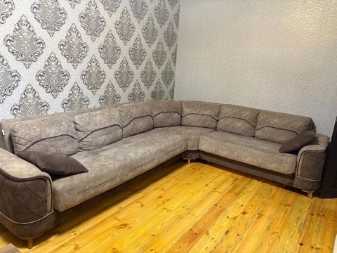 L‑şəkilli künc divan - Rəng: boz-qəhvəyi (taupe tonlarında), tünd — Bakı