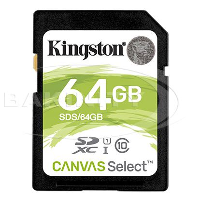 Yaddaş kartı Kingston Sdxc Canvas Select 80R 64Gb — Bakı