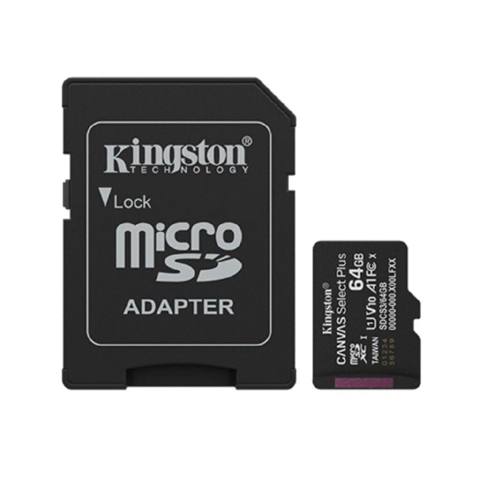 Kingston Canvas Select Plus Gen3 SDCS3/64GB 64GB microSDXC Yaddaş — მეხსიერების ბარათები