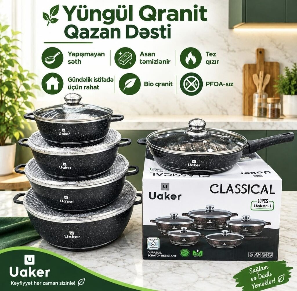 Qazan, rəng - Boz, Qranit — Bişirmə qabları, Bakı (2)