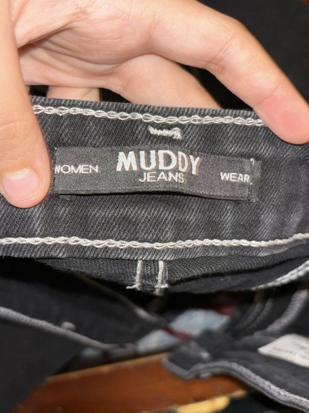 Qadın cargo cins şalvar – Muddy Jeans 28 razmer (36) - Rəng: tünd — Jinslər, Masazır (3)