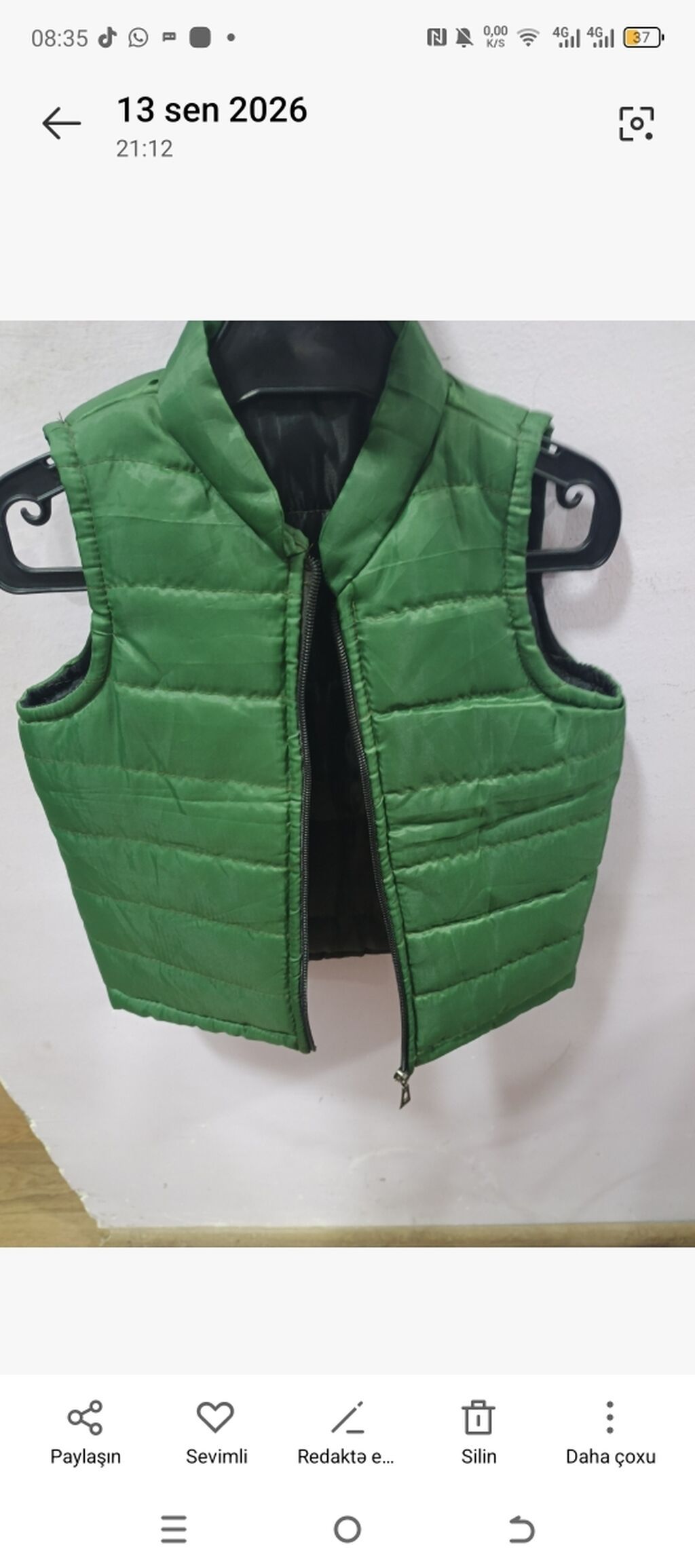 Uşaq üçün yüngül şişmə jilet - Rəng: yaşıl - Model: qolsuz, düzbucaq — Uşaq geyimi, Xırdalan (4)