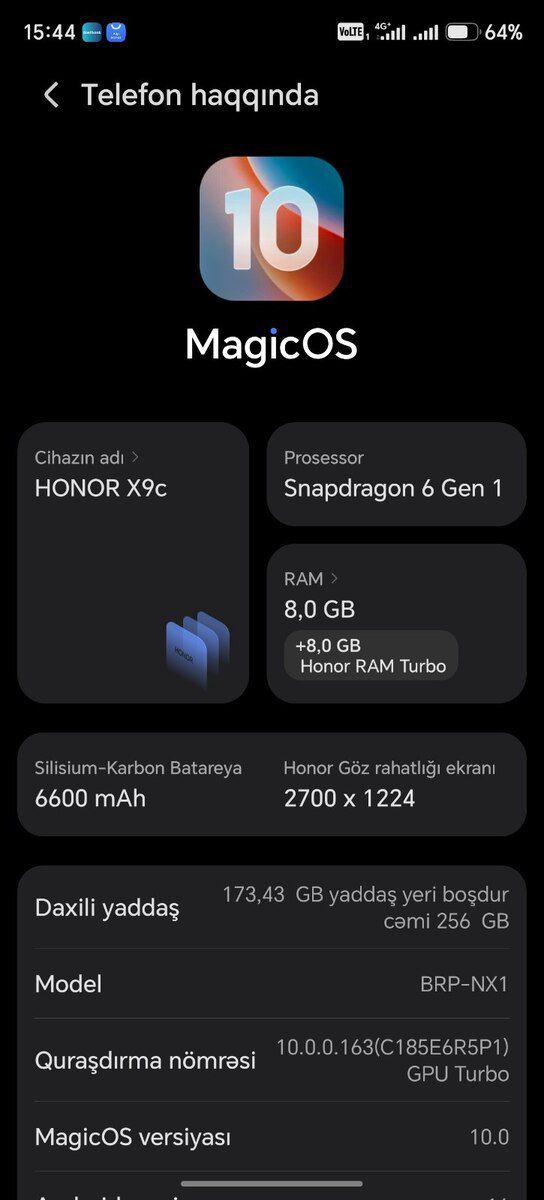 Honor X9c 5G Titanium Black 256GB/8GB — Smartfonlar, Sumqayıt (7)