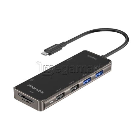 USB HUB Promate PrimeHub-Go 9-in-1 Type-C, Usb-c PD, HDMI, RJ-45, SD/microSD, 2xUSB 3.0, 2xUSB 2.0 - Prımehub-go — 125 ₼ · Bakı · Kabelləri, adapterlər və keçidçilər USB HUB Promate PrimeHub-Go 9-in-1 Type-C, Usb-c PD, HDMI, RJ-45, SD/microSD, 2xUSB 3.0, 2xUSB 2.0 - Prımehub-go — Bakı
