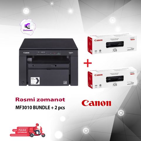 Laser printer Canon i-SENSYS MF3010 Bundle + 2 pcs CRG 725 (5252B034) — Bakı