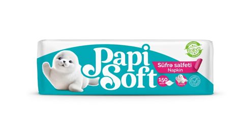 Kağız salfetlər Papi Soft 24x24 sm, 150 əd — Bakı