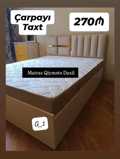 Çarpayı taxt – 270₼ - Komplekt: matras qiymətə daxildir - Rəng: açıq — 270 ₼ · Mehdiabad · Yataqlar Çarpayı taxt – 270₼ - Komplekt: matras qiymətə daxildir - Rəng: açıq — Mehdiabad