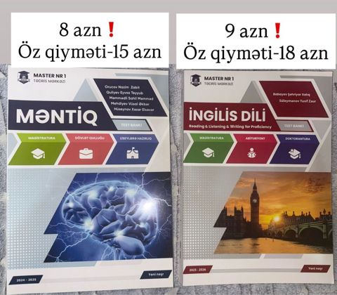 Master NR 1 Tədris Mərkəzinin yeni nəşr hazırlıq və test bankları 1) — 8 ₼ · Bakı · Digər Master NR 1 Tədris Mərkəzinin yeni nəşr hazırlıq və test bankları 1) — Bakı