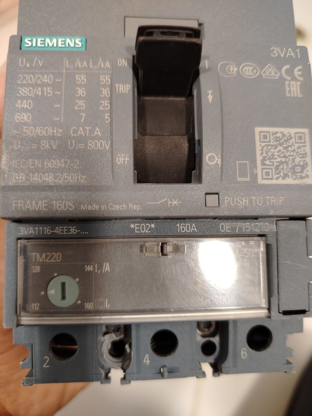 Siemens Elektrik avtomat, 3 faza — Keçici avadanlıqlar, Xırdalan (6)