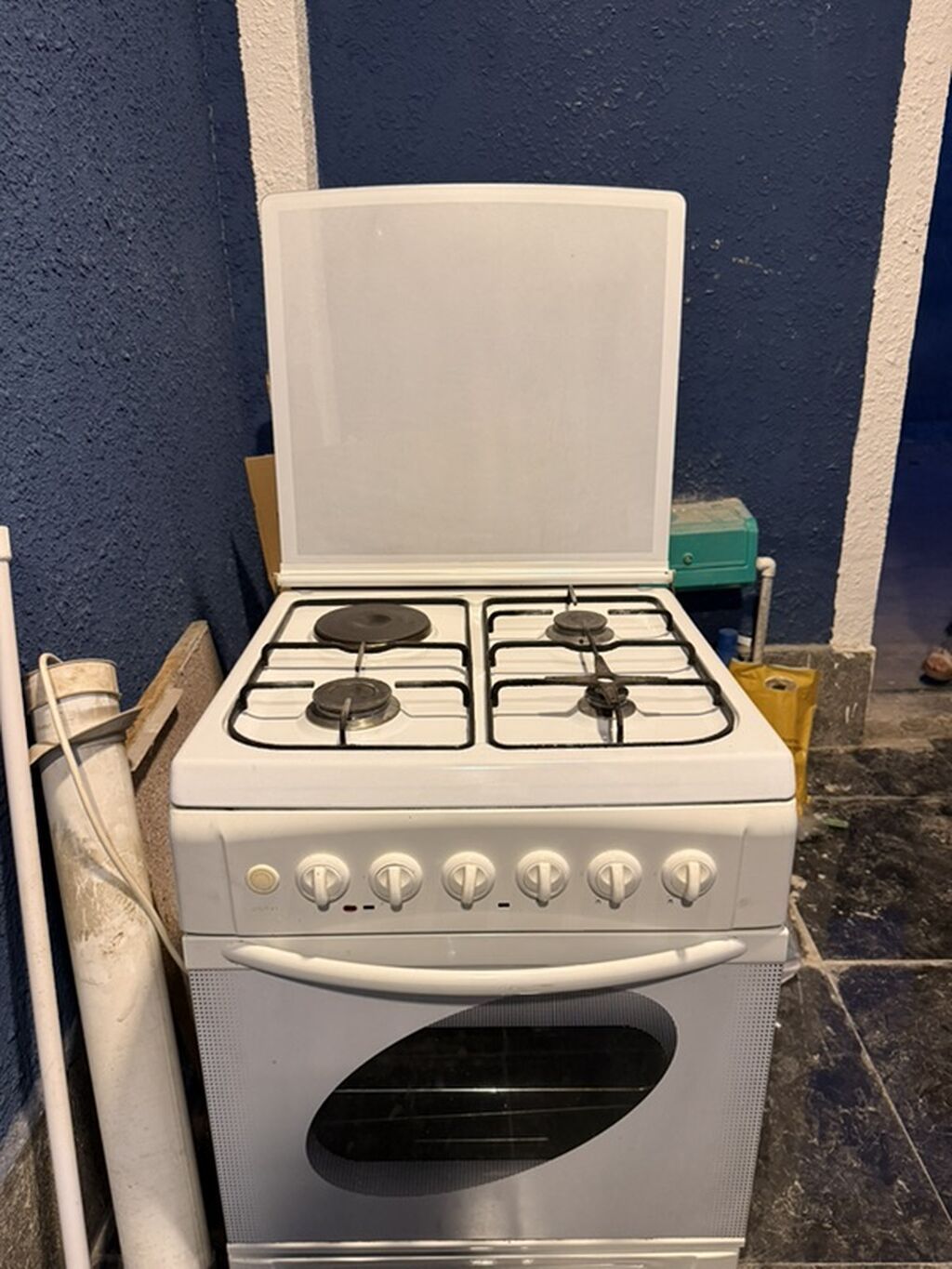 Qarışıq sobası Ayrıca dayanan, 4 gözlü, İşlənmiş — Plitələr, Xırdalan (6)