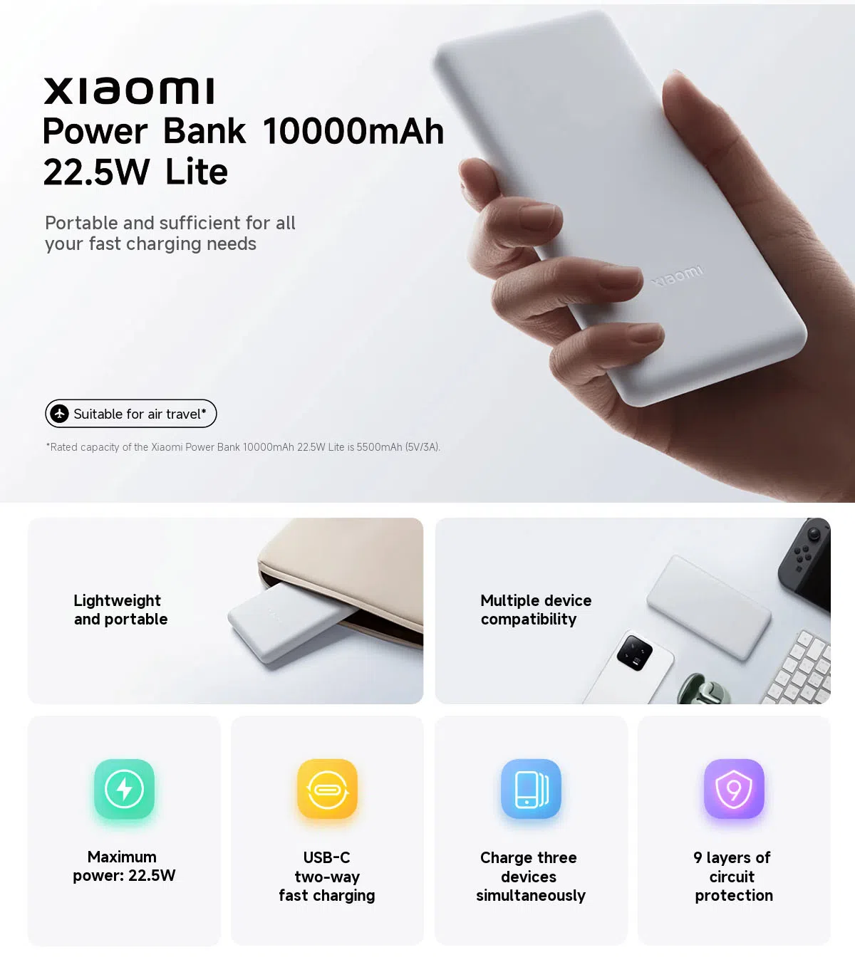 10,000 mAh powerbank, Qara rəng — Elektronika, Bakı (3)