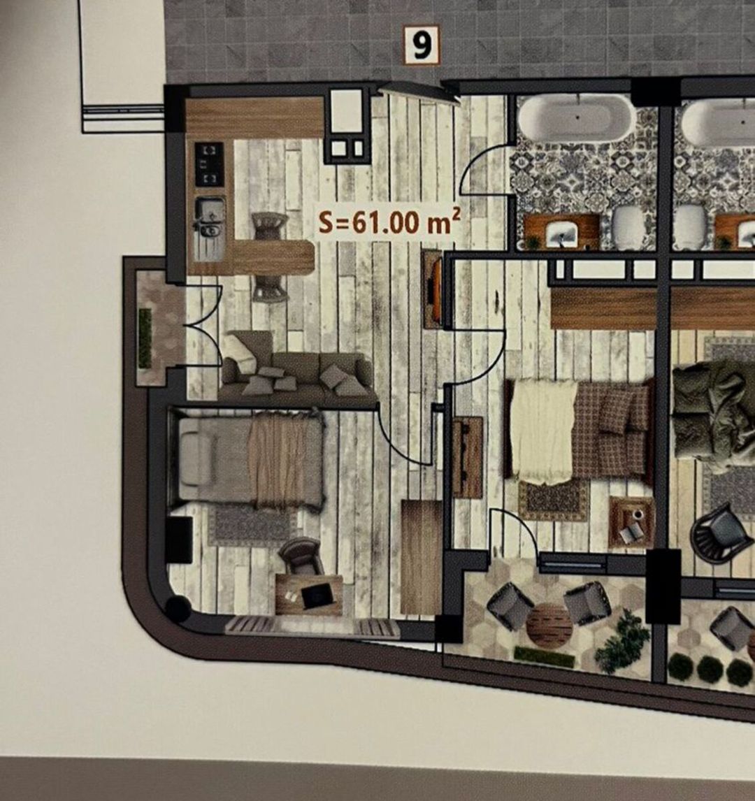 Satılır 3 otaqlı yeni tikili 61 m² — Mənzil, Bakı (6)