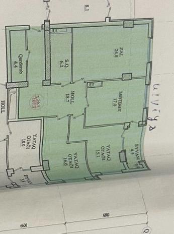 3 otaqlı mənzil, 107 m², Azadlıq prospekti, 52 — Mənzil, Bakı (2)