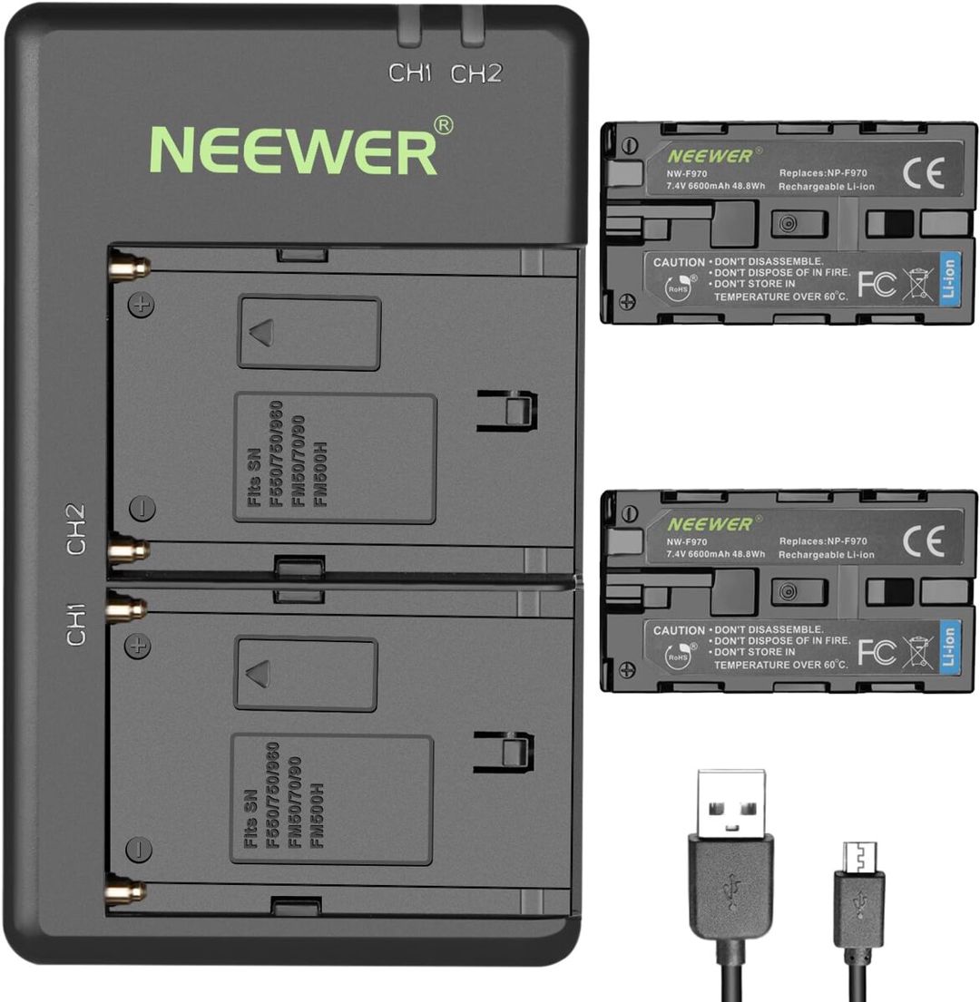 Neewer NP-F970 ikili batareya və adapter dəsti — Foto və video texnikası, Bakı (2)