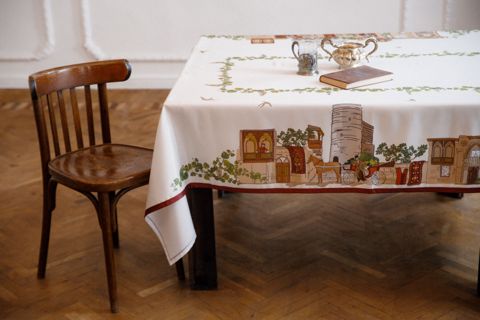 Süfrə Zadagan, 150x220 sm, Polikotton, Bej/Ağ/Qəəhvəyi — Bakı
