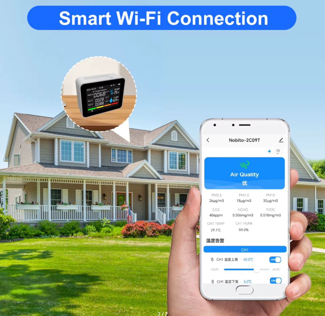 Hava təmizliyini ölçən Wifi "Air Quality Monitor 12in1" — Ağıllı ev və təhlükəsizlik, Bakı (5)
