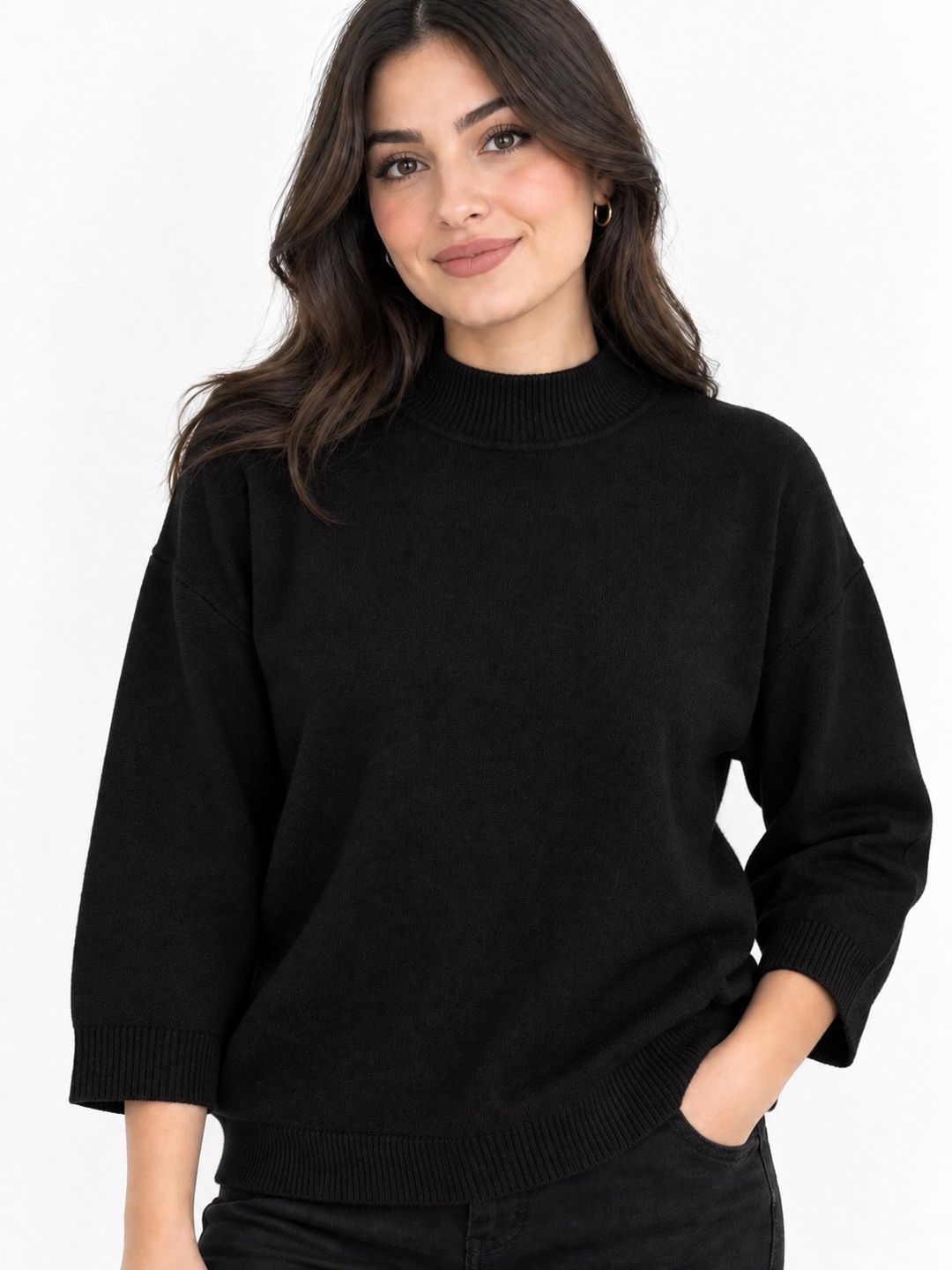 Qadınlar üçün sviter 0837, qara, yun, ölçü 54 — Mallar, Bakı