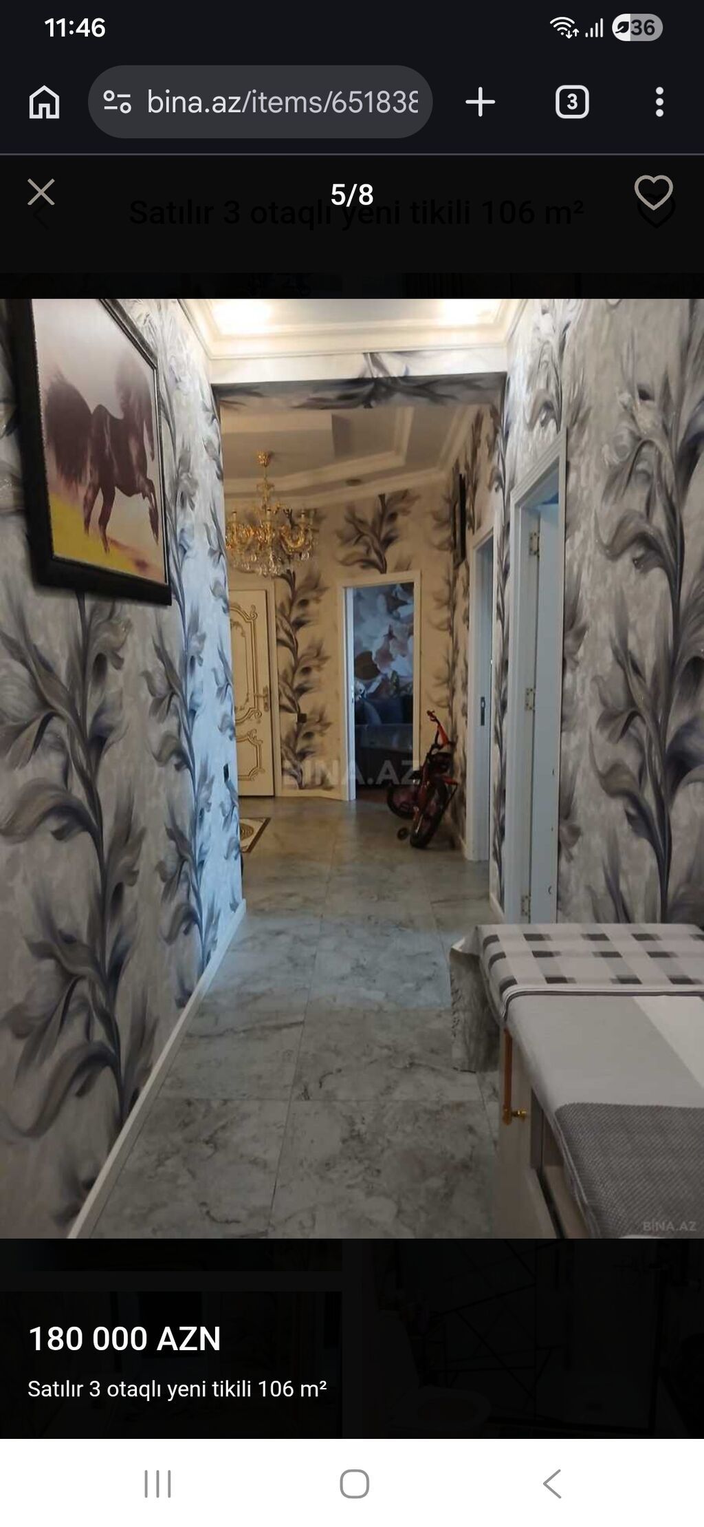 3 otaqlı, Yeni tikili, 106 kv. m — Mənzil, Xırdalan (6)