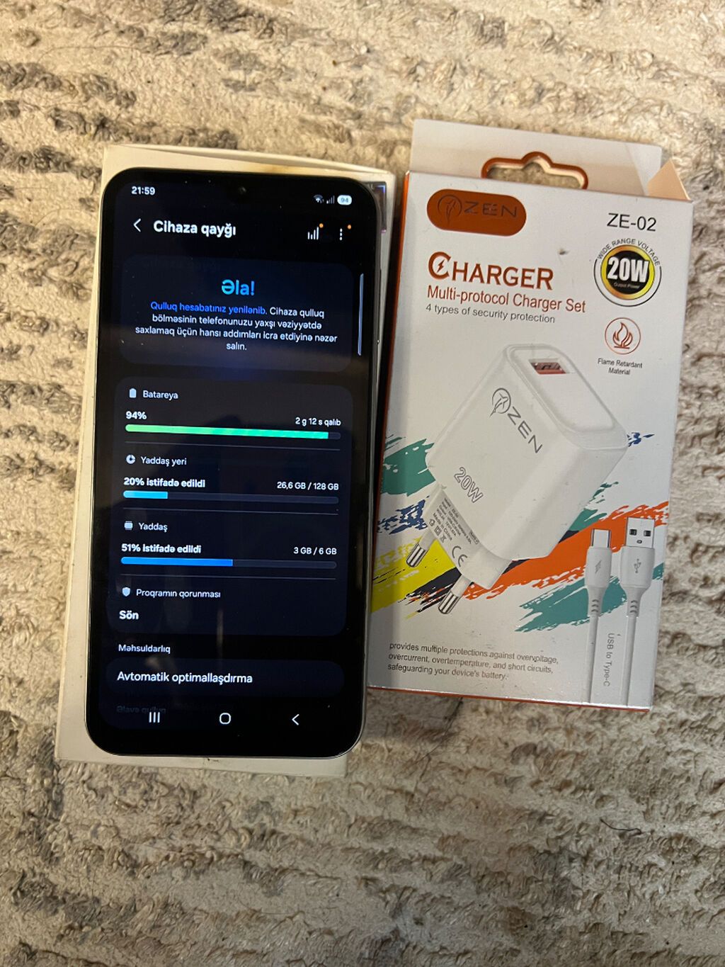 Samsung Galaxy A24 4G, 128 GB, rəng - Gümüşü, Sensor, Face ID — Samsung, Bakı (5)