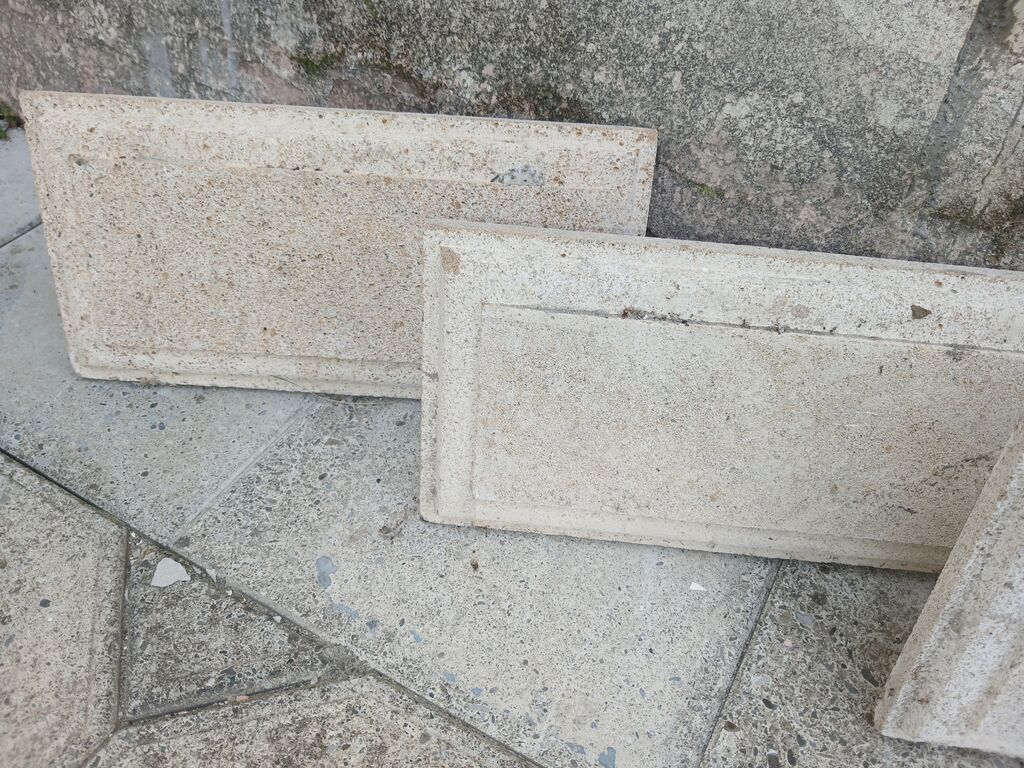 Aq daş dekorativ panellər - Material: təbii daş (açıq bej/aq rəng — Plitka və örtü materialları, Qəbələ