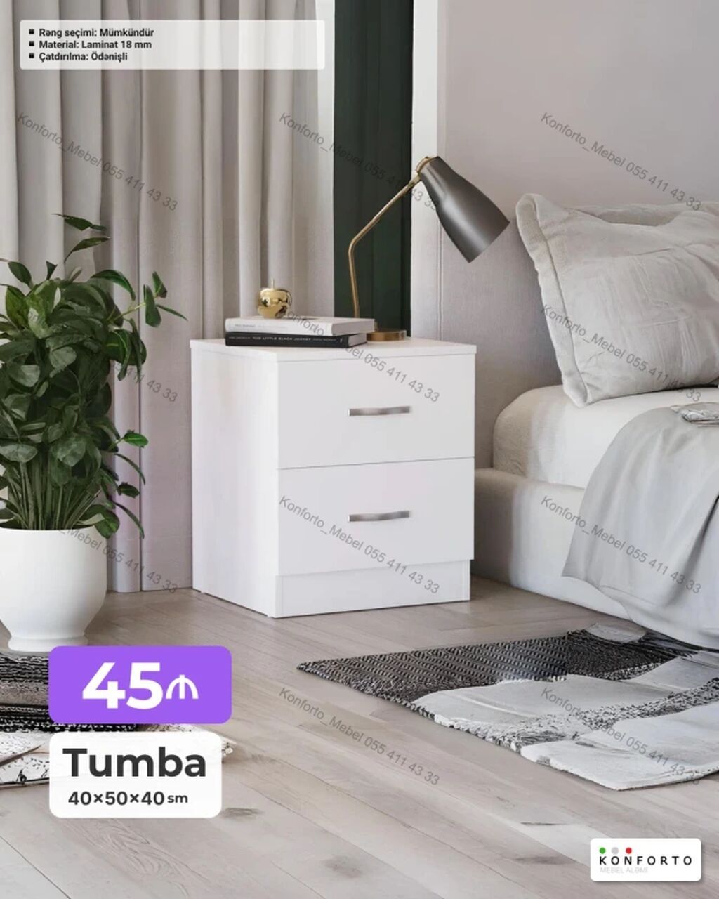 Tumba – yataq otağı və qonaq otağı üçün funksional saxlama mebeli — Komodlar və tumbalı, Bakı