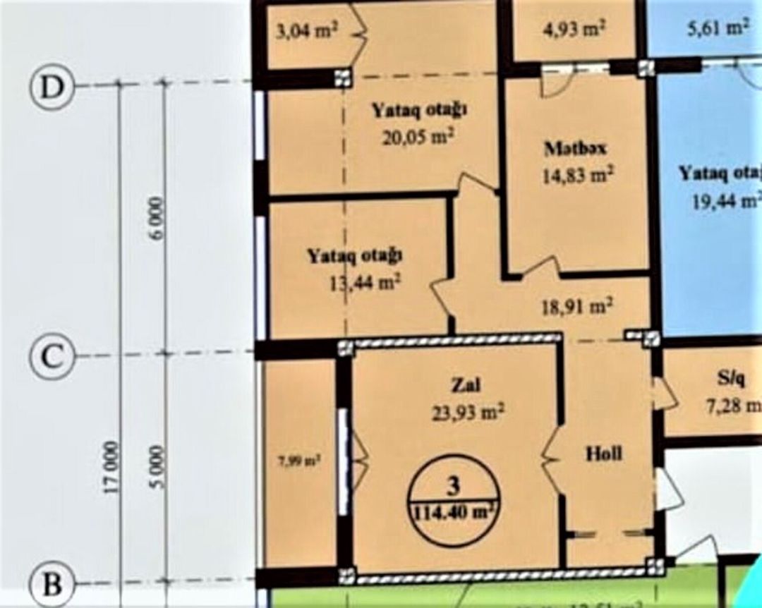 Satılır 3 otaqlı yeni tikili 114 m² — Mənzil, Bakı (3)