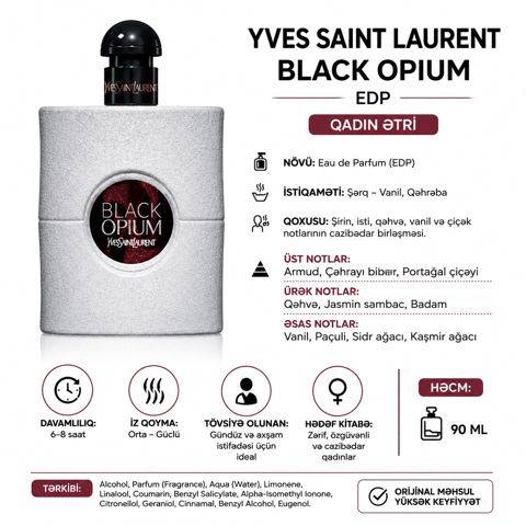 No Brand Black Opium, ətir suyu qadınlar üçün, 90 ml — Bakı