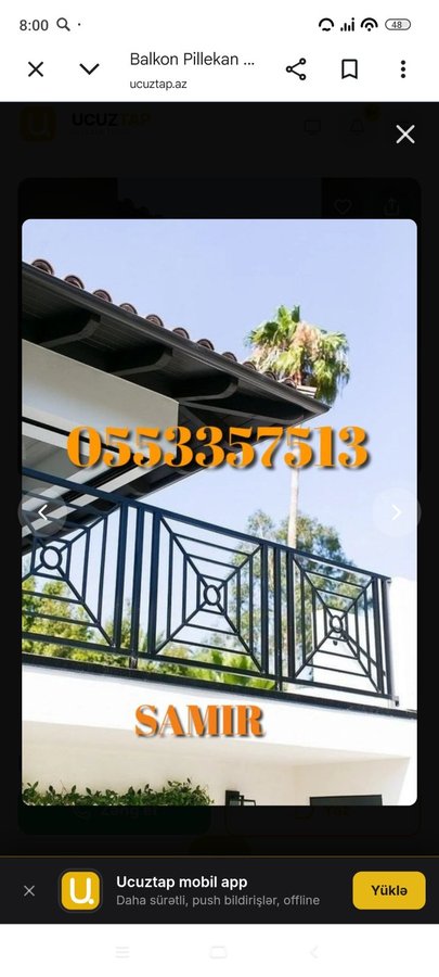 Meherccer Balkon Pillekan Brend model — Təmir və inşaat, Bakı (10)