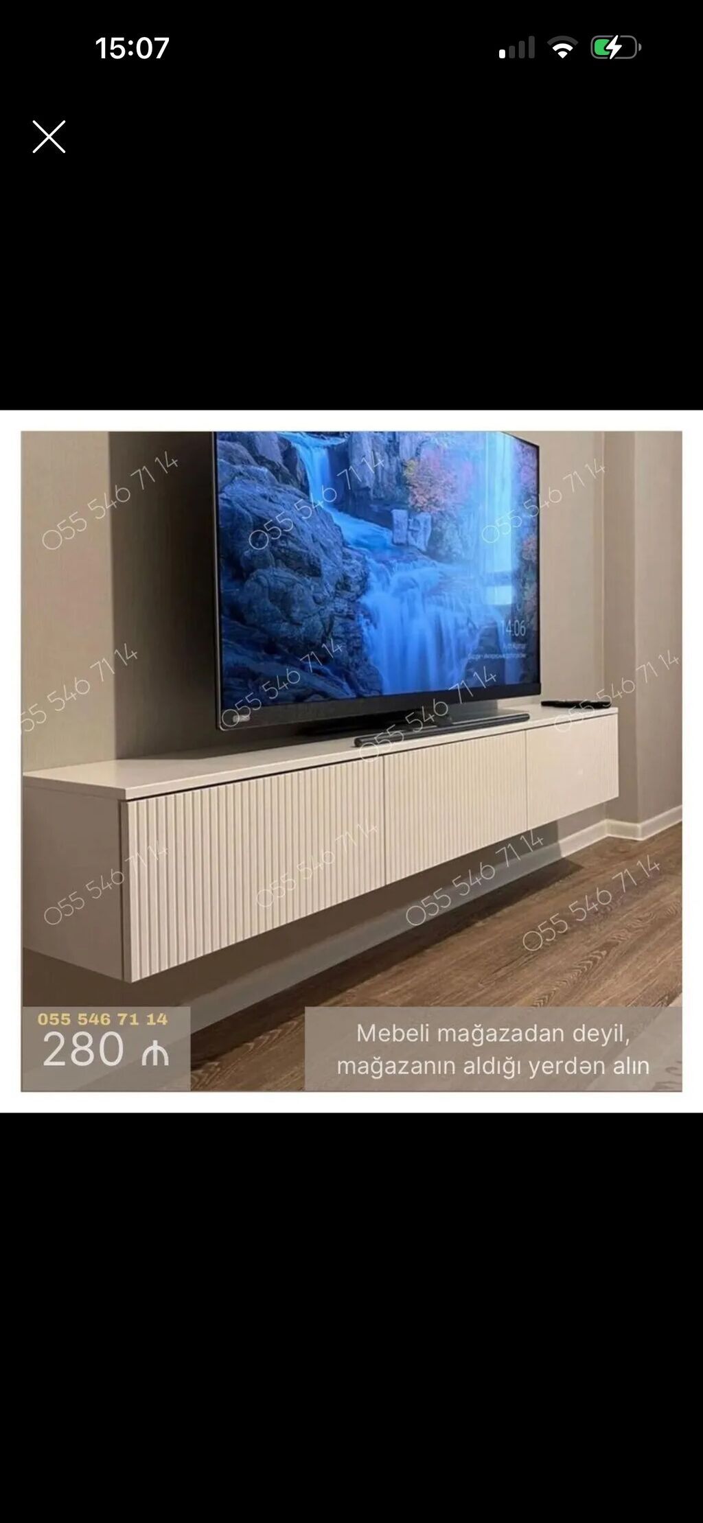 Asma TV tumbası – müasir minimal dizayn - Divara montaj olunan — Televizor altlıqları və standlar, Bakı
