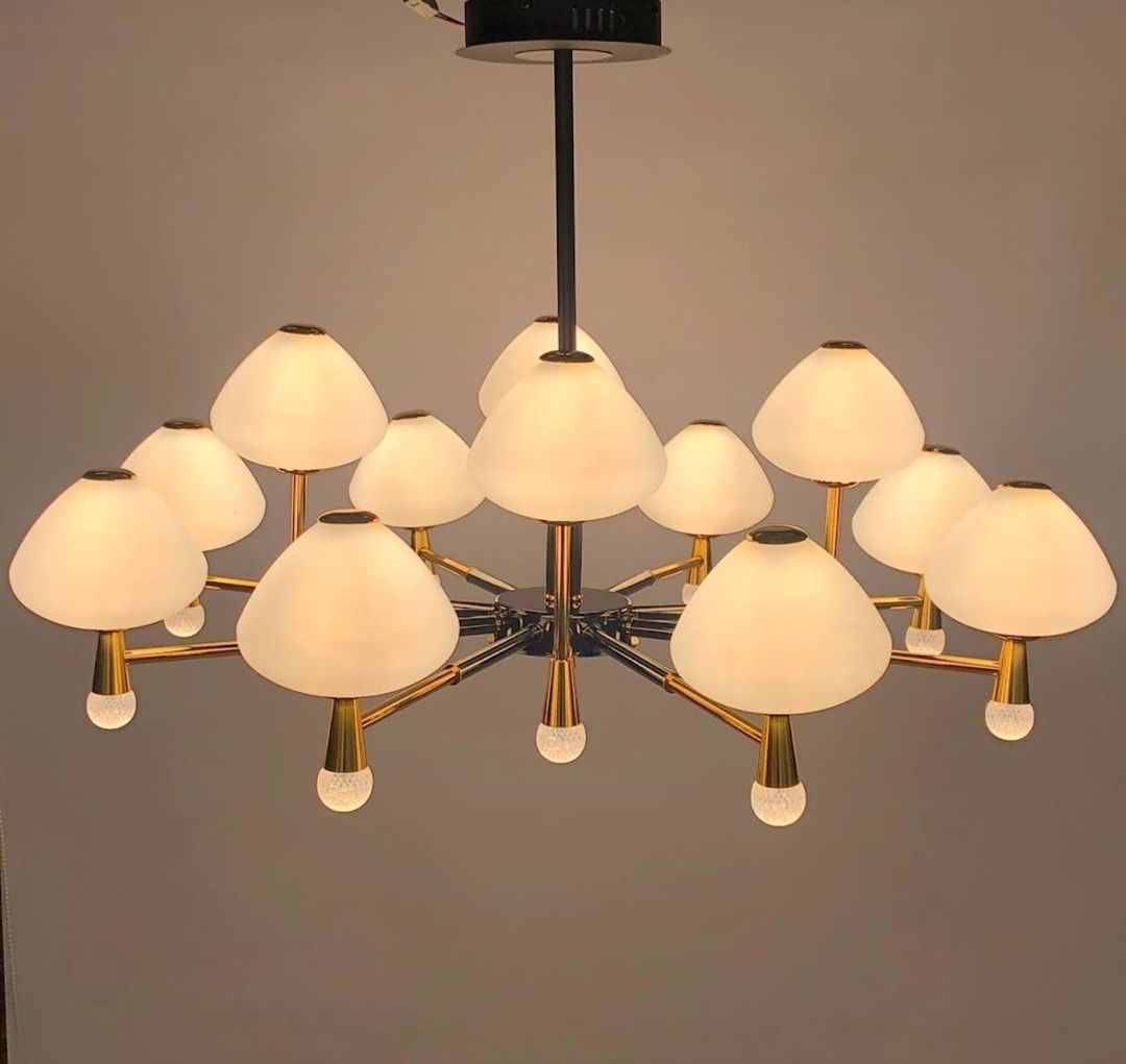 Asma çilçıraq Şəms Aydınlatma 85096, 12 LED, qızılı/qara, iki mərtəbəli, 75x65 sm - LED8695-8+4 — Mallar, Bakı (2)