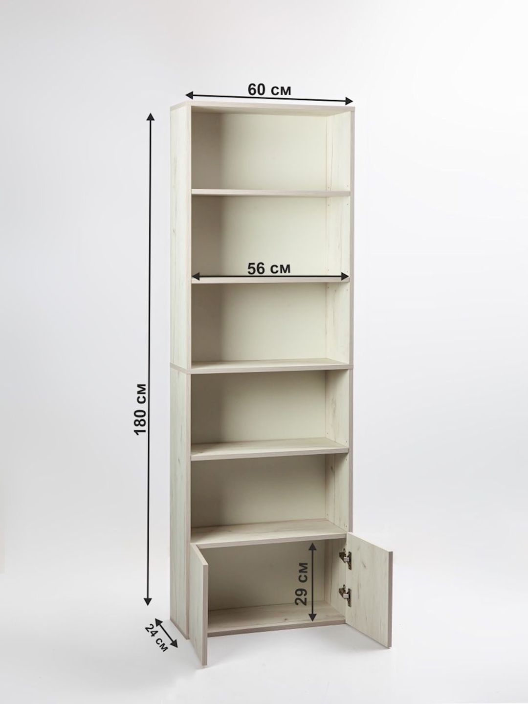 Stellaj Letta Stvorki Dub White, 181х24х60 sm, Ldsp, ağ — Mallar, Bakı (2)