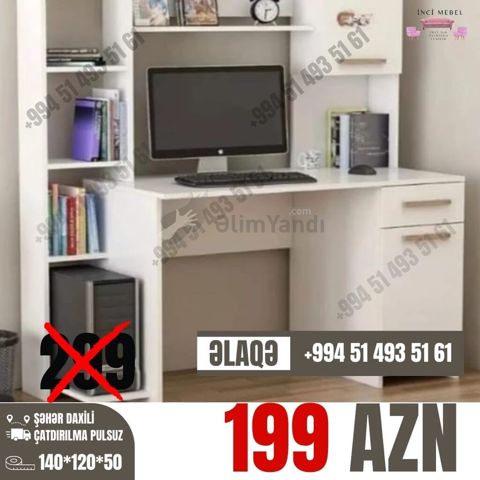 Düz masa, Polkalı, Siyirməli, Azərbaycan, Sadə laminat — Bakı