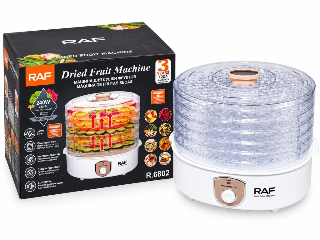 Meyvə Qurudan Aparat RAF R.6802 Meyvə və Qida Quruducu – 240W Meyvə — Süfrə qabı, Digah