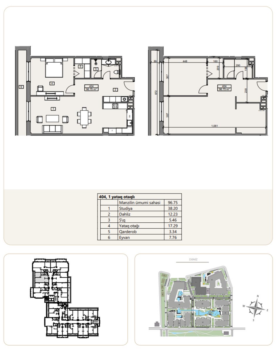 Satılır 2 otaqlı yeni tikili 96.8 m² — Mənzil, Bakı (9)
