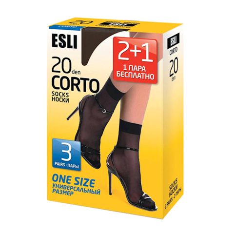 Qolflər Conte Esli Corto, 20den, 3 cüt, Nero — Bakı