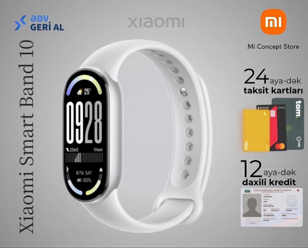 Xiaomi Mi Band 10 Glacier Silver — Ağıllı saatlar və biləkliklər, Bakı