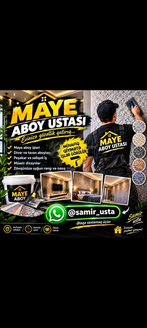 maye aboy ustasi — 2 ₼ · Bakı · Təmir və inşaat maye aboy ustasi — Bakı