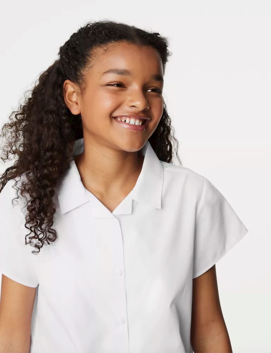 Qızlar üçün məktəbli qısaqol köynək Marks and Spencer school blouse, ağ, polyester/pambıq, ölçü 12-13 yaş — Mallar, Bakı (3)