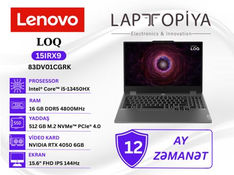Lenovo loq 15IRX9 (83DV01CGRK) — 1 899 ₼ · Bakı · Noutbuklar Lenovo loq 15IRX9 (83DV01CGRK) — Bakı