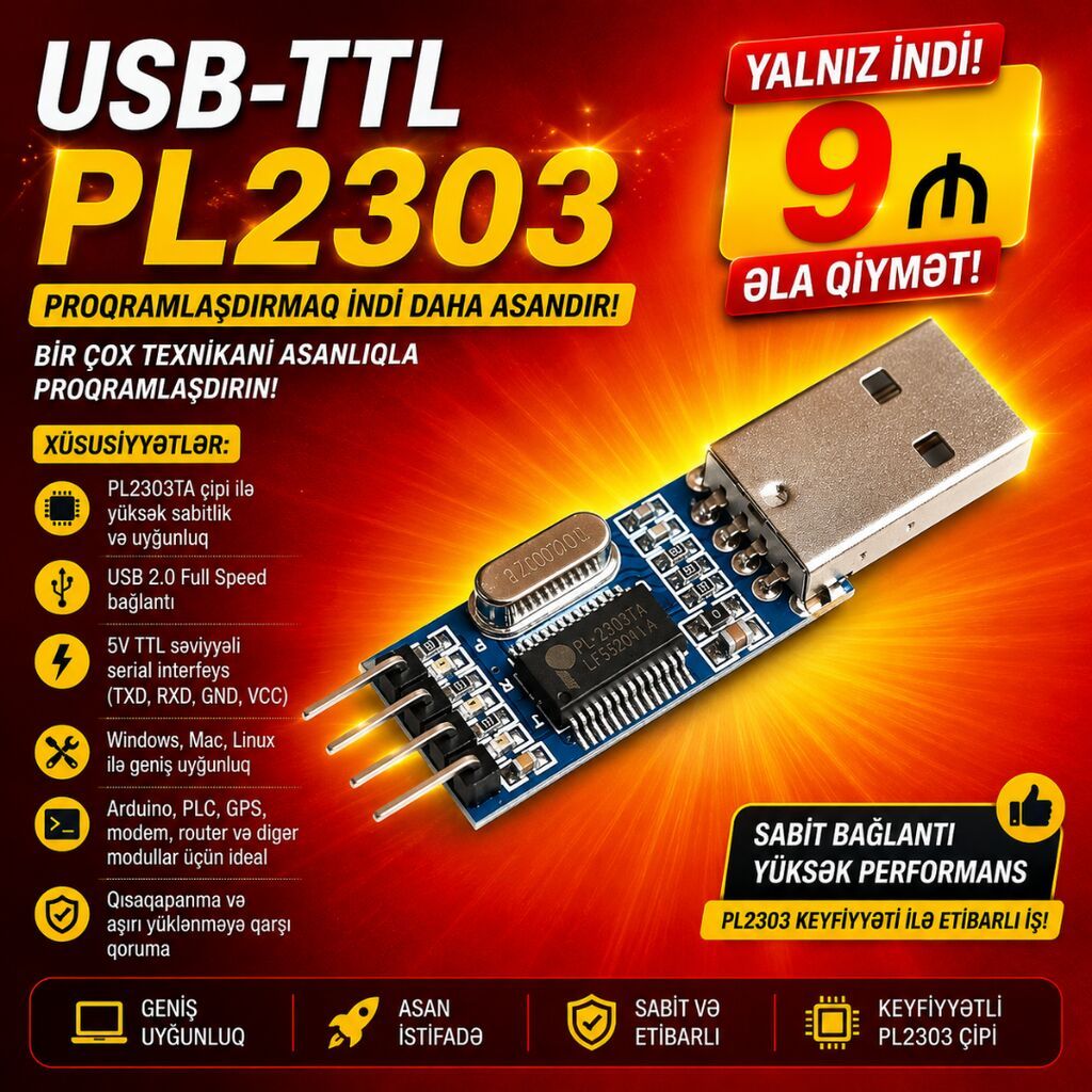 USB proqramator CH340, CP2112, CH340G, FTDİ232RL, ST-Link TP4056 — Noutbuk aksesuarları, Lənkəran (9)
