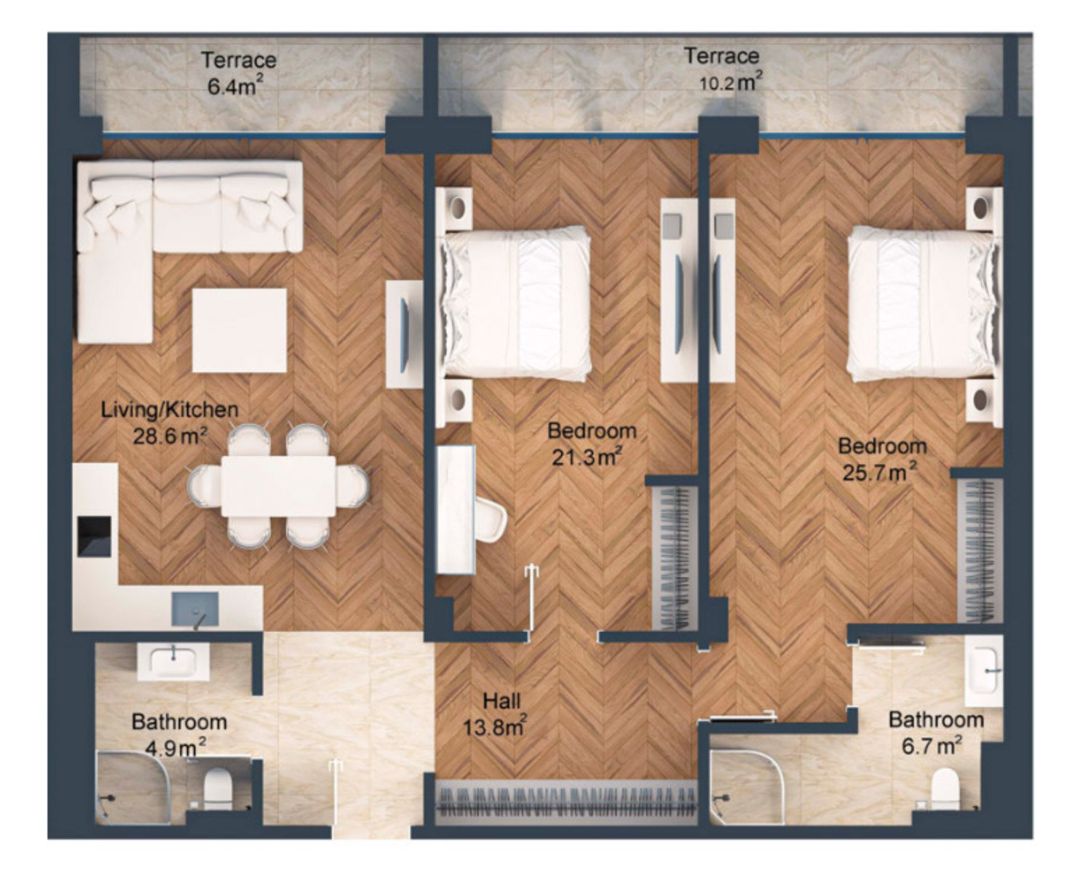 Satılır 3 otaqlı yeni tikili 135 m² — Mənzil, Bakı (2)