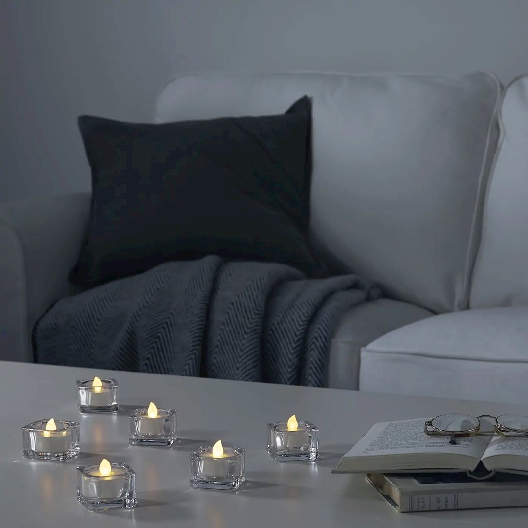 LED qızdırıcı şam IKEA Godafton 303.617.69, bej, 6 əd — Mallar, Bakı (3)
